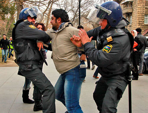 Акция протеста в поддержку жителей Исмаиллы. Баку, 26 января 2013 г. Фото Азиза Каримова для "Кавказского узла"