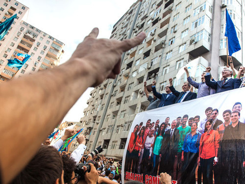 Митинг в поддержку кандидата в президенты Азербайджана Джамиля Гасанли. Баку, 22 сентября 2013 г. Фото Азиза Каримова для "Кавказского узла"