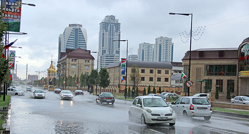 Ливень в Грозном. Фото Магомеда Магомедова для "Кавказского узла"