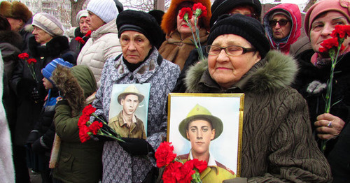 Участники митинга в Волгограде, посвященного 28-й годовщине вывода советских войск из Афганистана. 15 февраля 2017 г. Фото Вячеслава Ященко для "Кавказского узла"