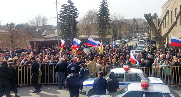 Акция в поддержку Кокойты. Цхинвал, 13 марта 2017 г. Фото Арсена Козаева для "Кавказского узла"