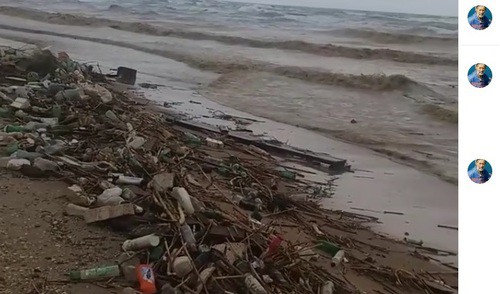 Мусор на берегу Каспийского моря Фото: скриншот с видео на странице nikomagomedov_ziyavdin в Instagram https://www.instagram.com/nikomagomedov_ziyavdin/