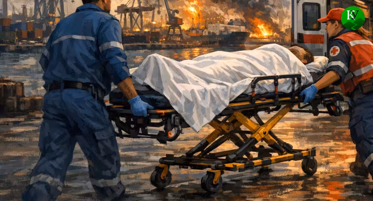 Скорая и пострадавший при атаке БПЛА. Иллюстрация создана «Кавказским узлом» с помощью ИИ в программе Copilot Скорая и пострадавший при атаке БПЛА. Иллюстрация создана «Кавказским узлом» с помощью ИИ в программе Copilot